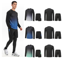 Großhandel Hochwertige Unisex Gym Langarm-T-Shirts Shorts Schnelltrocknend Atmungsaktiv Antibakteriell Fitness Fußball-Fan-Trikot