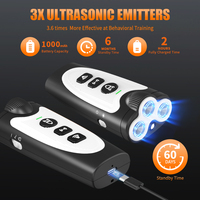 Nouveauté : Dissuasif Ultrasonique pour Chiens 3-en-1, Rechargeable 1500mAh, en Plastique, pour l'Entraînement et le Contrôle des Aboiements des Chiens, Autonomie de Plus de 20 Heures