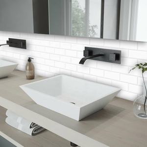Peel and <strong>Stick</strong> Pule <strong>White</strong> Self Adhesive 3d Mosaic Kitchen Thicker Upgrade Wall <strong>Tile</strong> Waterproof and Removable - Product Image 3