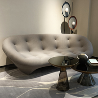 Gainsville Furniture Offre spéciale Canapé de salon Design et personnalisation Canapé en tissu incurvé Shell
