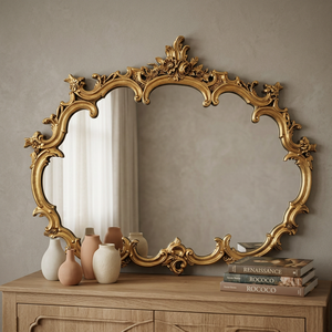 Traditional Wholesale Teakwood Panel Durable <b>Lightweight</b> Handmade Indian Design Decorative <b>Wall</b> <b>Mirrors</b> Bedroom Living Room - Product Image 4