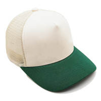Casquette de camionneur personnalisée bicolore en coton de haute qualité à 6 ou 5 panneaux avec visière verte, vente en gros, casquettes de camionneur en maille