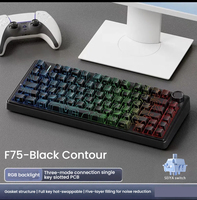 AULA F75 |   Clavier mécanique sans fil 3 modes de connexion |   Circuit descendant |   DISPOSITION 75% |   Rétroéclairage RVB |   Batterie 4000mAh |