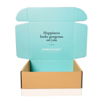 Boîte d'expédition en carton ondulé avec logo personnalisé, boîte postale en carton rigide pour vêtements, boîte d'emballage postale en papier avec fermeture à languette