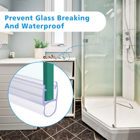 Frameloze Glazen Schuifdeur Afdichting Strip Voor Douche Deur Transparant Pvc Waterdichte Montage Afdichting Strips Voor 6-10Mm glas Helder