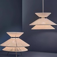 Lampe de table et suspension de design italien nordique Wabi-sabi inspiré du fil de soie pour décor de salle d'exposition de restaurant japonais