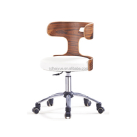 Chaise de bureau d'ordinateur de dossier de conception en bois courbé chaise de personnel meubles d'utilisation de bureau HY5012