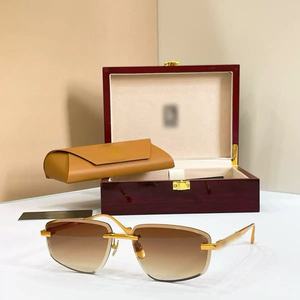 Lunettes de soleil rétro 2026 pour femmes, de marque, design tendance, sans monture, verres dégradés, lunettes sans cadre pour dames - Product Image 3