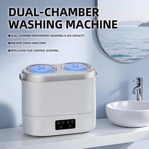 Mini <span class=keywords><strong>lave</strong></span>-<span class=keywords><strong>linge</strong></span> compact à chargement par le haut à double bac pour sous-vêtements et chaussettes, idéal pour la maison, la voiture et les dortoirs, usage bébé uniquement - Product Image 1