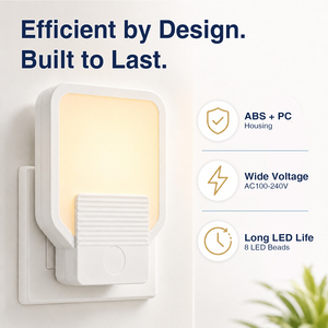 Luz Nocturna LED con Sensor de Oscuridad, Enchufe Estadounidense, 30LM, Blanco Cálido 2700K, Encendido/Apagado Automático, Empotrable en Pared, Color Blanco Hueso, para Dormitorio - Product Image 2