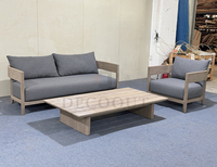Canapé d'angle en teck de qualité supérieure Decoout, ensemble de meubles d'extérieur en teck avec chaise longue pour hôtel, patio, complexe hôtelier