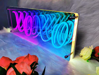 Enseigne lumineuse néon LED personnalisée en acrylique 3D, effet miroir infini, pour la maison ou comme enseigne d'entreprise (Xoxo)
