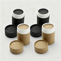 Emballage de poudre en tube cylindrique rond en papier kraft avec tamis, logo personnalisé biodégradable, pour épices, sel