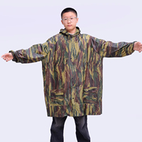 Veste de pluie imperméable et respirante en PVC réutilisable pour adultes, style militaire, imprimé intégral, pour la randonnée et le camping en plein air