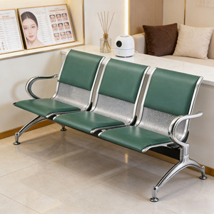 Chaise d'attente en acier et métal à 1, 2 ou 3 places, en cuir PU, pour aéroport, hôpital, bureau, clinique, <span class=keywords><strong>banque</strong></span>, réception ferroviaire, vente chaude - Product Image 1