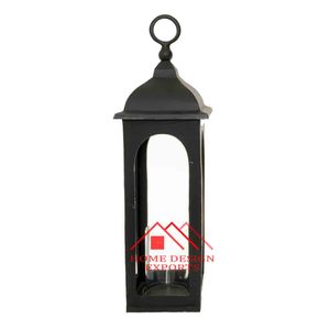 Lanterne à bougie noire en aluminium de style arabe pour décorations de mariage Lanterne à bougie 2025 suspendue en aluminium de haute qualité à vendre - Product Image 1
