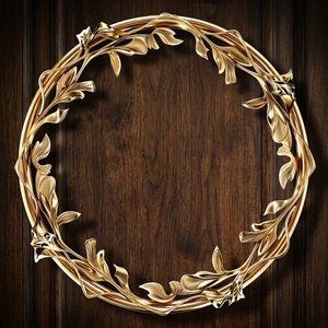 Classic Bronze Handmade Floral <b>Wreath</b> Round Decorative <b>Frame</b> Unlit Single-piece Package Wedding Style - Product Image 2
