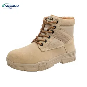 SAILGOOD sepatu bot keselamatan untuk pria, sepatu bot musim dingin ringan bahan baja, sepatu fungsional sisipan jari kaki modis