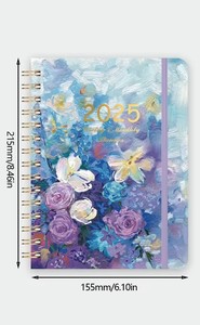 Agenda scolaire 2026-2027 A5, couverture rigide florale, carnet à spirale avec mois à onglets, listes de tâches et pochette photo pour <span class=keywords><strong>le</strong></span> suivi des objectifs - Product Image 6