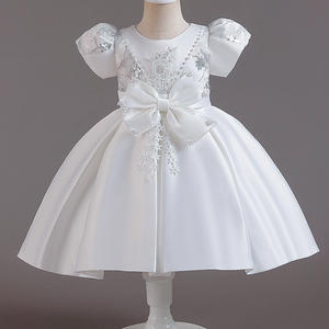 <span class=keywords><strong>Vestidos</strong></span> de princesa de cumpleaños <span class=keywords><strong>para</strong></span> niñas pequeñas, vestido de fiesta de boda <span class=keywords><strong>para</strong></span> recién nacidos, ropa de verano con lazo bordado infantil - Product Image 2