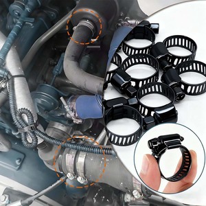 Abrazadera de Manguera Ajustable de Acero Inoxidable 304/201 con Recubrimiento de Zinc Negro Nindejin, Abrazadera de Tubo de Gran Tamaño de 6-300 mm para Automoción - Product Image 6
