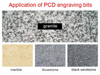 Fraises cnc en marbre et granit de différentes tailles avec embouts de gravure sur pierre PCD de 35/45/60/90/100/120 degrés, outils de sculpture sur diamant