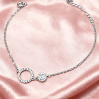 KAAN JEWELRY Simple Silber Circular Geometric Damen armband eingelegt mit weißem Zirkon Exquisite Armband