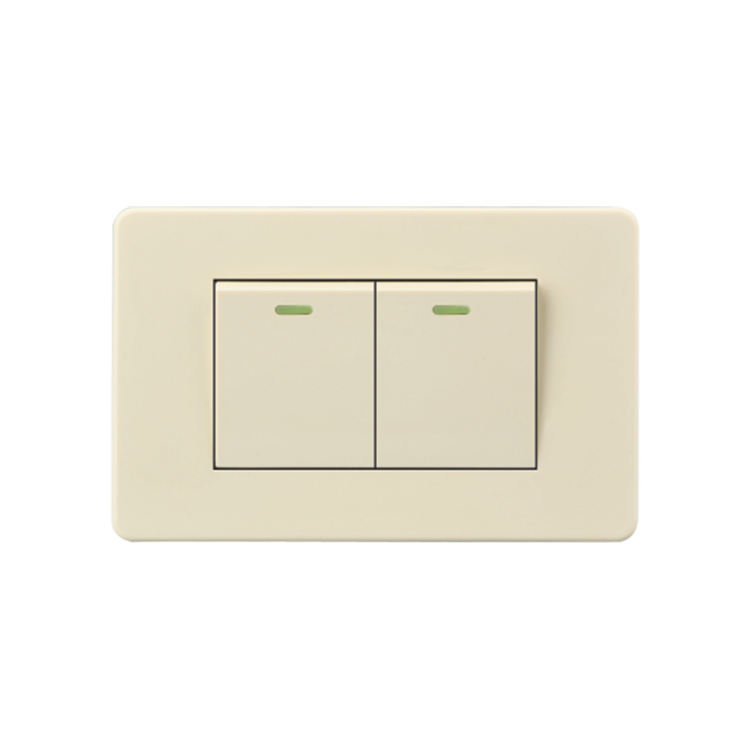 Smart Home American Standard 2 Gang 1 Way Switch 10a Modern Light Electric Wall Switches for Home