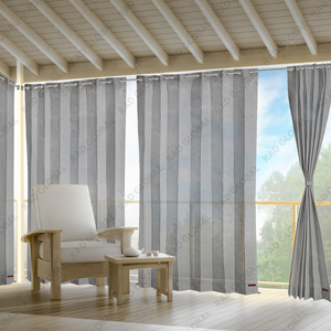 Rideaux d'extérieur gris en HDPE avec œillets, 150 GSM, offrant une protection solaire moderne et une durabilité par tous les temps pour les espaces de vie extérieurs - Product Image 6