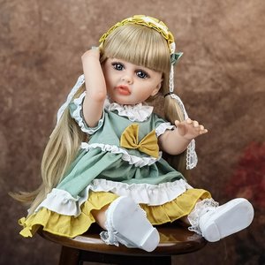 Poupée en vinyle entièrement en silicone bébé fille <span class=keywords><strong>Bebe</strong></span> Reborn 55cm cheveux dorés princesse Bonica jouet cadeau pour enfants Playmate - Product Image 2