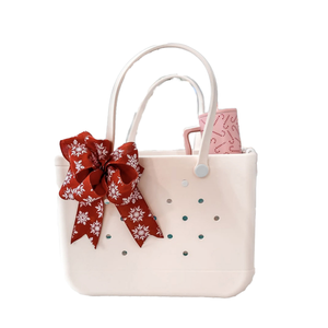 Sac fourre-tout en silicone EVA avec logo personnalisé, imperméable, lavable, couleur unie, style caoutchouc, sac à main de plage pour femmes, voyage, shopping - Product Image 1