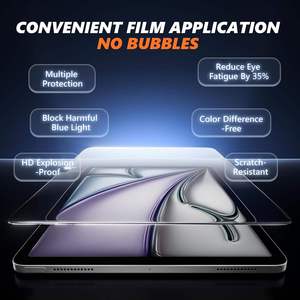Film de protection en verre trempé HD 9H transparent anti-rayures et anti-poussière, facile à installer, personnalisé en usine, pour tablette iPad Air Pro, anti-traces de doigts - Product Image 5
