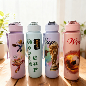 750ml Cartoon 2026 <strong>Football</strong> Plastic <strong>Water</strong> <strong>Bottle</strong> with Strap Kids' Back to School <strong>Water</strong> Cup with Straw - Product Image 3