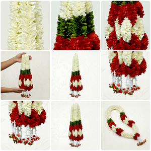 Artificial Flower Garland red <b>White</b> Floral <b>Hanging</b> Decoration for Wedding Mandap Temple Pooja Festival Home Entrance Decor - Product Image 6
