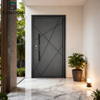 Portes d'entrée extérieures en acier anti-effraction à ouverture manuelle pour maisons, avec serrures de sécurité modernes