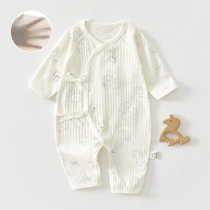 Combinaison bébé en pur coton, tricot fin, unisexe, avec étiquette, pour nouveau-né, à porter en été - Product Image 1