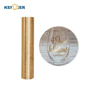 Diy Ambachtelijke Sticker Custom Sticker Vinyl Roll Hoge Kwaliteit Reclame Goud Metallic Geborsteld Zelfklevend Vinyl Papier