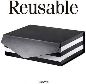 <b>Large</b> Black Recycled Kraft Paper <b>Box</b> Corrugated Cardboard Square Packaging with Matt Lamination and UV Coating for Packing <b>Box</b> - Product Image 3