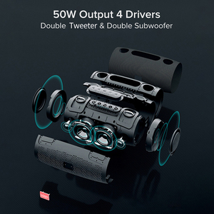 P9 UHF IPX-6 không thấm nước Bluetooth loa 50W di động BT loa hỗ trợ MP3, WMA, WAV, FLAC, APE Micro không dây loa - Product Image 5