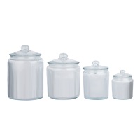 Bocal alimentaire en verre hermétique écologique de 5600 ml, 3800 ml, 1800 ml, 960 ml, pour la maison et la cuisine, avec couvercle en verre et design en relief