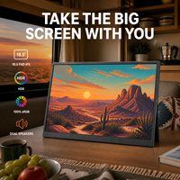 Moniteur portable grand écran pour films, jeux et médias, 18,5 pouces, 1080P IPS, écran de visualisation à 178 degrés