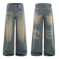 Jean droit en denim pour homme, coupe ample, style Y2K, vintage années 90, décontracté, skater, esthétique hip-hop, streetwear, effet usé, motif diamants