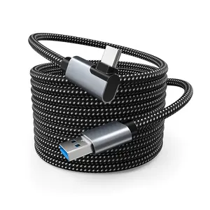 Cable VR 3M 5M 7M Codo de 90 grados Ángulo recto 5Gbps Gen1 3,2 Cable USB tipo A a tipo C para Oculus Quest 1 2 VR Link Cable