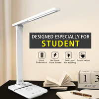 Lampe de bureau électrique minimaliste à commande tactile en ABS flexible avec chargeur sans fil pour chambre, salle de lecture, bureau et veilleuse
