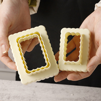 Offre Spéciale 3 pièces en plastique moule à biscuits rectangle emporte-pièces pour Fondant biscuits fabricant trancheuse moules outils de cuisson