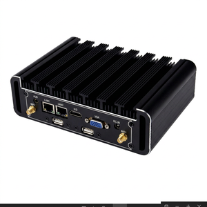 Mini PC industrial sin ventilador Intel Core i7 i5 i3 de 4ª a 7ª generación, doble LAN, 2 puertos COM, Windows 10, Linux, microordenador de escritorio de aluminio - Product Image 1