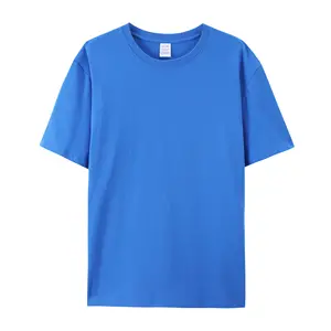 Kaliteli özel Logo baskılı pamuk boş T Shirt kısa kollu artı boyutu Mens düz T-shirt