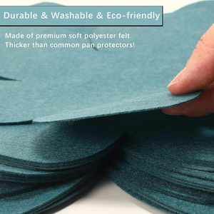 Protections en feutre personnalisées empilables, séparateurs épais pour casseroles et poêles, protection contre les rayures pour ustensiles de cuisine, réutilisables pour le rangement en cuisine - Product Image 6