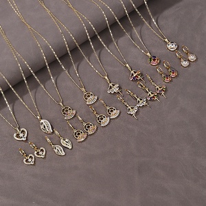Hengdian Earring and Necklace Jewelry <b>Set</b> <b>Cheap</b> Price Fashion Fine Jewelry <b>Sets</b> 18k Gold Plated Jewelry Wedding <b>Sets</b> for Women - Product Image 2
