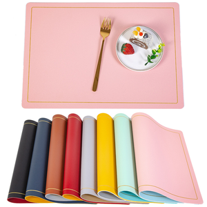 Nuevo Mantel Individual Nórdico Ecológico de Cuero PU con Borde Dorado, Impermeable, de Doble Capa, con Color y Diseño Personalizables - Product Image 2